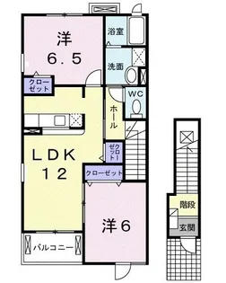 ブッシュ クローバーB【2階】の間取り