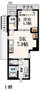 クレールパルク【1階】の間取り