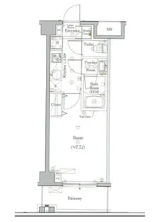 スカイコートグレイス調布【2階】の間取り