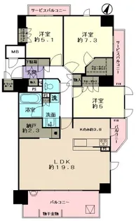 プレミアシティ多治見【8階】の間取り