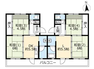 UR大久保東第三【4階】の間取り