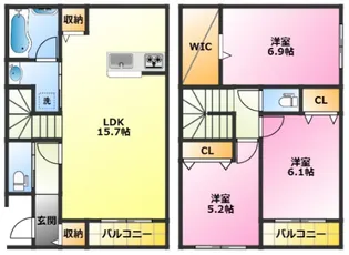 神奈川県川崎市中原区宮内4【一戸建】の間取り