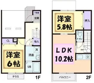 栃木県鹿沼市玉田町【アパート】の間取り