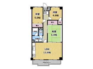 メゾンドール朝霧 4階部分【4階】の間取り