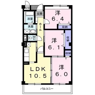 グランヒルII【3階】の間取り