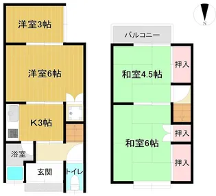 京都府京都市伏見区醍醐外山街道町【一戸建】の間取り