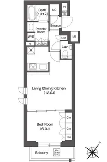 レフィールオーブ代々木【3階】の間取り