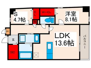 F・D VILLE【14階】の間取り