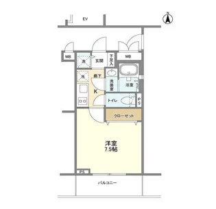 ラティエラ横濱六角橋【2階】の間取り