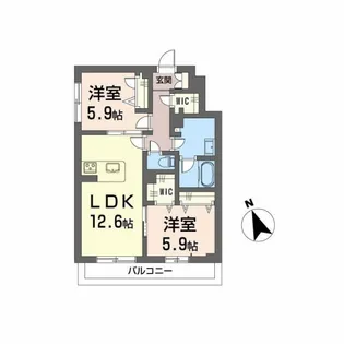 メゾンドノアール【2階】の間取り