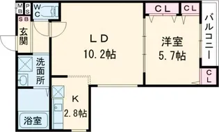 フジパレス堺大浜公園II番館【1階】の間取り