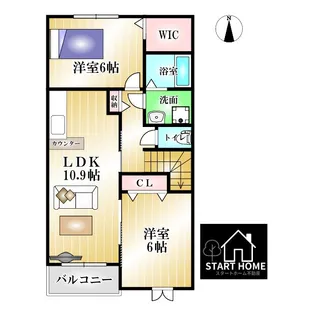 コッティクワハラII【2階】の間取り