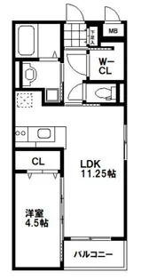 ボワット ブランシュ【2階】の間取り