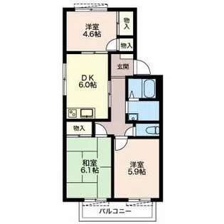 サニーフラッツ岸 D【2階】の間取り