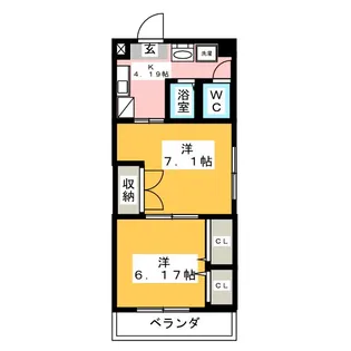 プレステージ名古屋【8階】の間取り