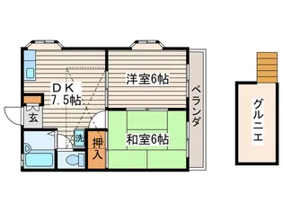 第1石井コーポ【2階】の間取り