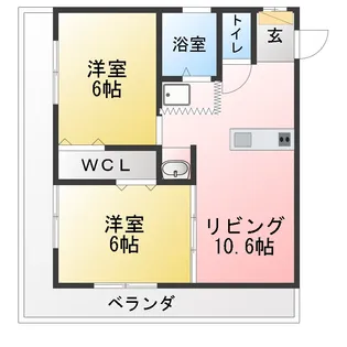 ホワイトハーヴェン丹野【2階】の間取り