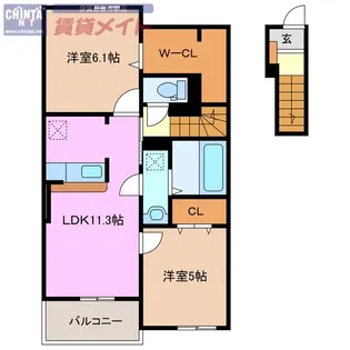 ハートヒルIII【2階】の間取り