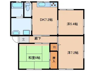 コーポあわらB棟【2階】の間取り