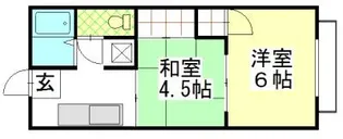 コーポ・ラ・ビスタ【1階】の間取り