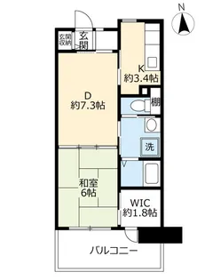 URサンヴァリエあべの阪南【7階】の間取り