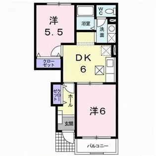 ミドルコート【1階】の間取り