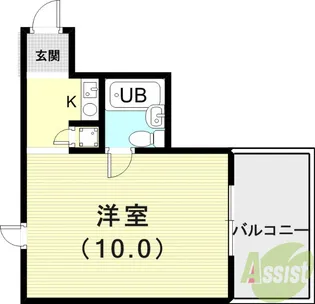 クリフサイド西岡本【3階】の間取り