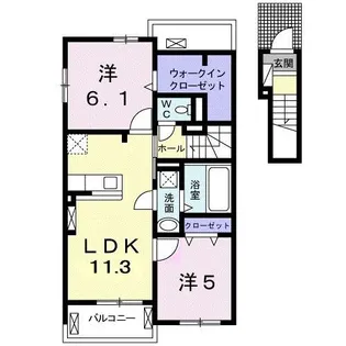 プリムローズ柳井 C【2階】の間取り