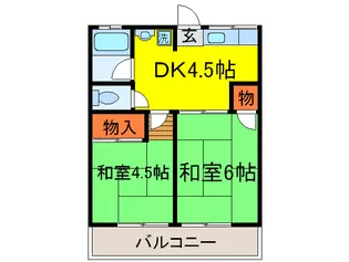 白梅荘 A棟【2階】の間取り