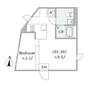オークレスト中野【3階】の間取り