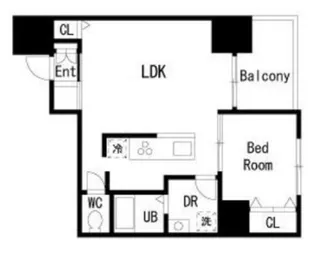 溝口レジデンス【8階】の間取り