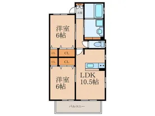 エステート下貫【2階】の間取り