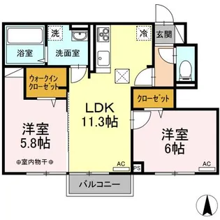 Reh Insel IWAKI【1階】の間取り