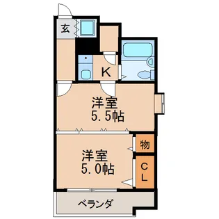 エスト葵南マンション【5階】の間取り