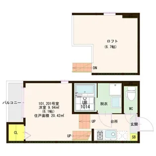 ハーモニーテラス伊在【1階】の間取り