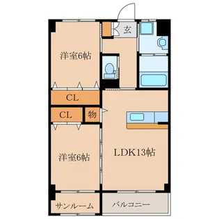 大丸西原マンション【2階】の間取り