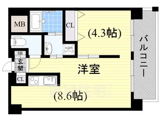 アニマーレ長堀【4階】の間取り
