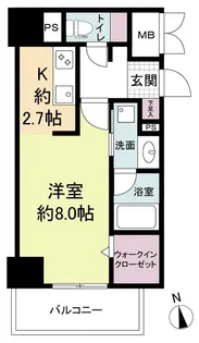 ウェルブライト博多ステーション【6階】の間取り