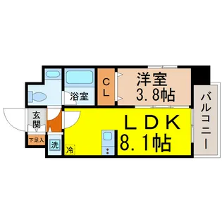 カレント茶屋が坂【4階】の間取り