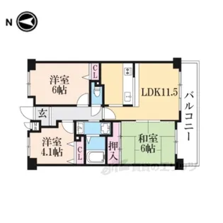 ユニライフ大和高田2【2階】の間取り