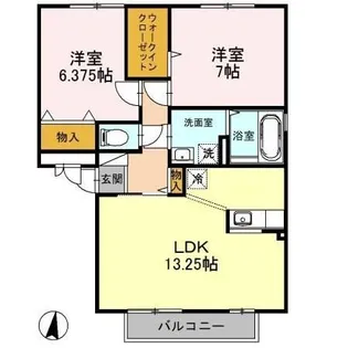 サニーウッド D【2階】の間取り
