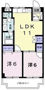 マンションエルソル【2階】の間取り