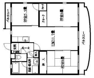サニーハイツ【3階】の間取り