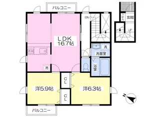 LE・REVE【2階】の間取り