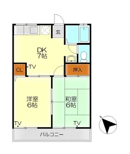 サンライズ四季【2階】の間取り