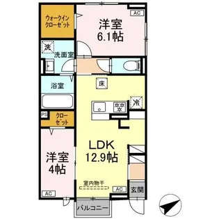 セレスティア江北【1階】の間取り