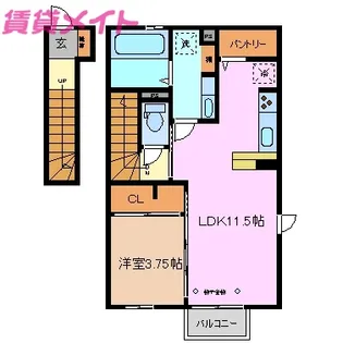 アルバグランデ金場 B【2階】の間取り