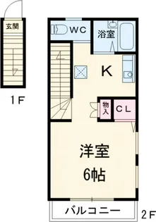 パークアベニュー立川A棟【2階】の間取り