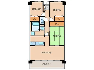 ベルヴィ草津の間取り