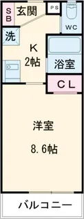 グランドバースB【2階】の間取り